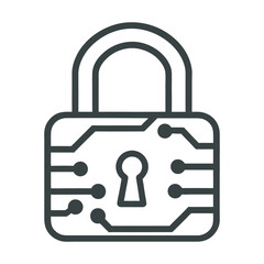 Cybersecurity Padlock Icon Vector Design.