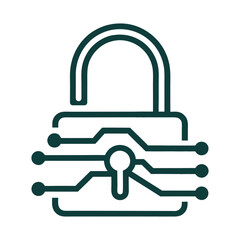 Cybersecurity Padlock Icon Vector Design.