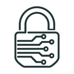 Cybersecurity Padlock Icon Vector Design.