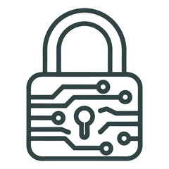 Cybersecurity Padlock Icon Vector Design.
