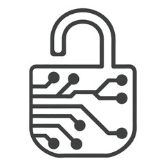 Cybersecurity Padlock Icon Vector Design.