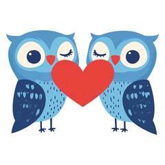 Fototapeta premium Cute pair of owls in love 4