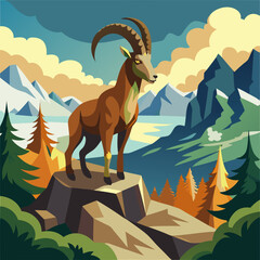 mountain goat in the forest