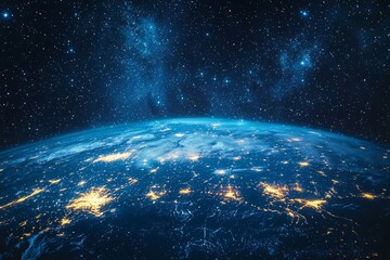 Obraz premium Top Internet Concept for worldwide business. Globe with illuminated lines.