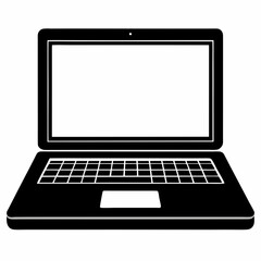 Laptop Black Silhouette Vector Art