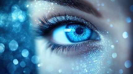 Abstract blue bokeh background with delicate blurred light effects, great for graceful designs and dreamy visions 