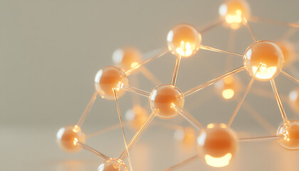 Close-up of glowing molecular structure, showcasing the beauty of scientific exploration and innovation in modern technology.