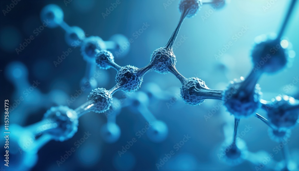Poster abstract medical study of molecular structures. macro view of gene molecular connections. futuristic