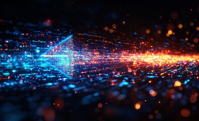 Obraz premium On a blue background, a series of upward arrows are spaced apart and linked together, representing the concept of growth and advancement.