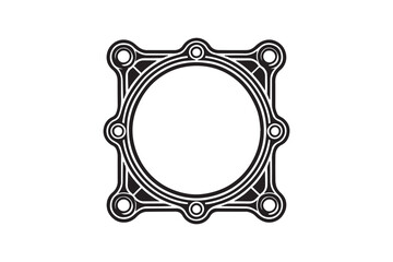 simple black an white gasket vector silhouette isolated on a white background