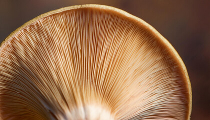 Abstract mushroom gills texture, under cap. Macro bottom view.