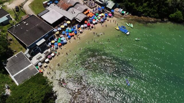 Aerial view of Sepultura Beach - Bombinhas, Santa Catarina, Brazil