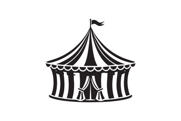 Fototapeta premium simple black an white circus tent vector silhouette isolated on a white background