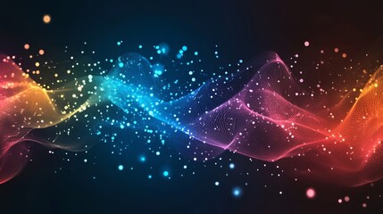Abstract colorful energy waves and particles