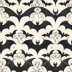 Repeating Pattern, Bat, Gothic, Beige, Seamless Tile