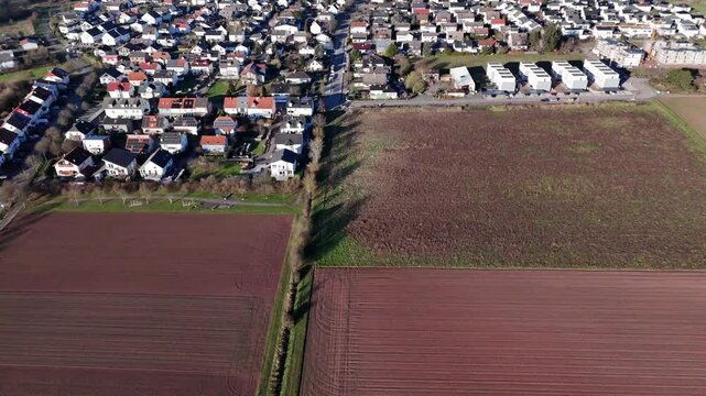 Luftaufnahme von der Gemeinde Messel, Landkreis Darmstadt-Dieburg, Hessen.