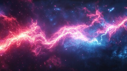 A pulsating electric wave design in vibrant magenta and blue tones. 