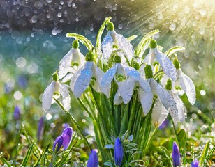 Obraz premium Zwischen Schneeglöckchen