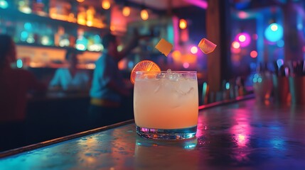Lively Cocktail Mixing at a Bar