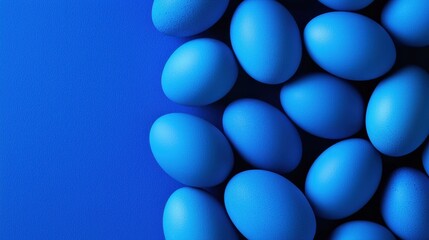 Blue Eggs on a Solid Background for Creative Decor and Design