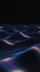 Fototapeta premium Sleek matte navy ribbons with silver highlights abstract waves digital art dark environment artistic viewpoint