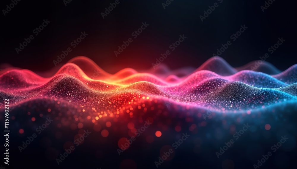 Leinwandbilder colorful digital sound wave visualization. abstract design with vibrant colors on dark background. d