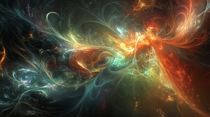 Abstract swirls of vibrant colors, energy, and motion