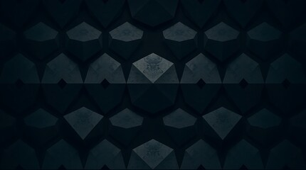Obraz premium Dark Geometric Pattern: Abstract hexagonal shapes in shades of dark teal create a hypnotic, textured background. Perfect for modern design projects seeking a sophisticated and mysterious aesthetic. 
