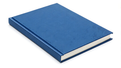 Blue book on white background