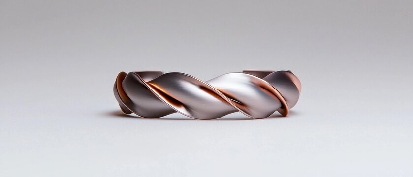 A gold and silver bracelet with a spiral design