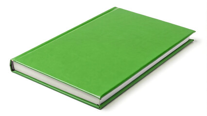 Green book on white background