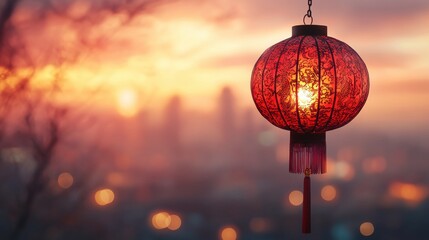 Obraz premium Celebrating chinese new year with auspicious symbols digital art background festive environment vibrant viewpoint