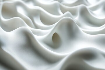 Obraz premium Decorative wavy wall design in modern interior showcasing smooth texture and contemporary elegance