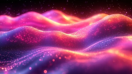 Ethereal Waves of Light and Color Creating a Dreamy Scene