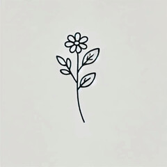 simple single floral outline minimal