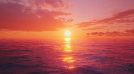 Stunning Sunset Over the Ocean: Breathtaking Seascape