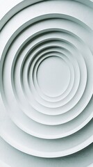 Obraz premium Circular pattern of concentric white layers on minimalist background