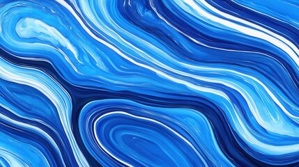 Abstract Blue Waves with Varying Shades and Fluid Patterns in Background