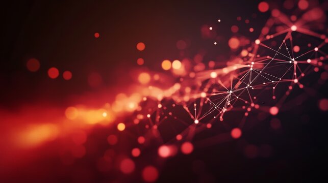Abstract red and black plexus background - Powered by Adobe