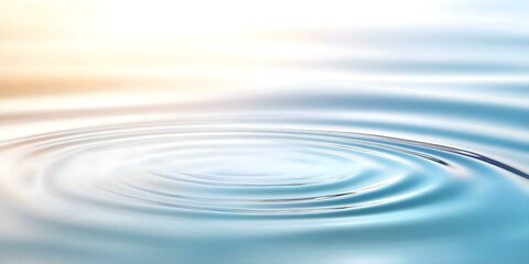 A calm water surface with gentle ripples and a soft gradient of light colors in the background. Concept Tranquil Water Scene, Gentle Ripples, Soft Color Gradient, Serene Landscape