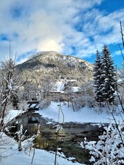 Oberstdorf  snow covered mountains, Ski jumping hill