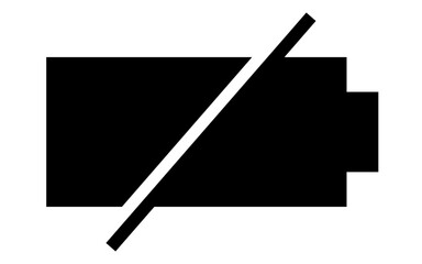 Battery dead icon Horizontal vector illustration