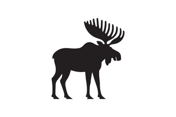 simple black an white abercrombie animal vector silhouette isolated on a white background