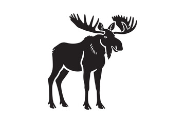 simple black an white abercrombie animal vector silhouette isolated on a white background