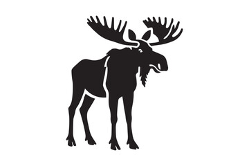 simple black an white abercrombie animal vector silhouette isolated on a white background