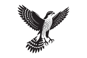simple black an white goshawk vector silhouette isolated on a white background