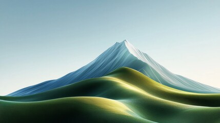 Serene Minimalist Mountain Landscape in Natural Tones