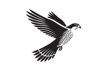 simple black an white goshawk vector silhouette isolated on a white background