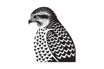 simple black an white goshawk vector silhouette isolated on a white background