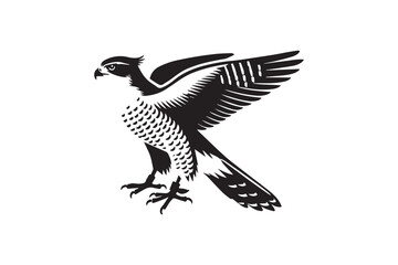 simple black an white goshawk vector silhouette isolated on a white background